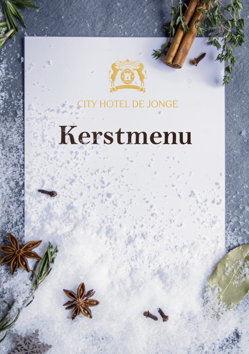 Kerstmenukaart Hotel de Jonge Voorkant